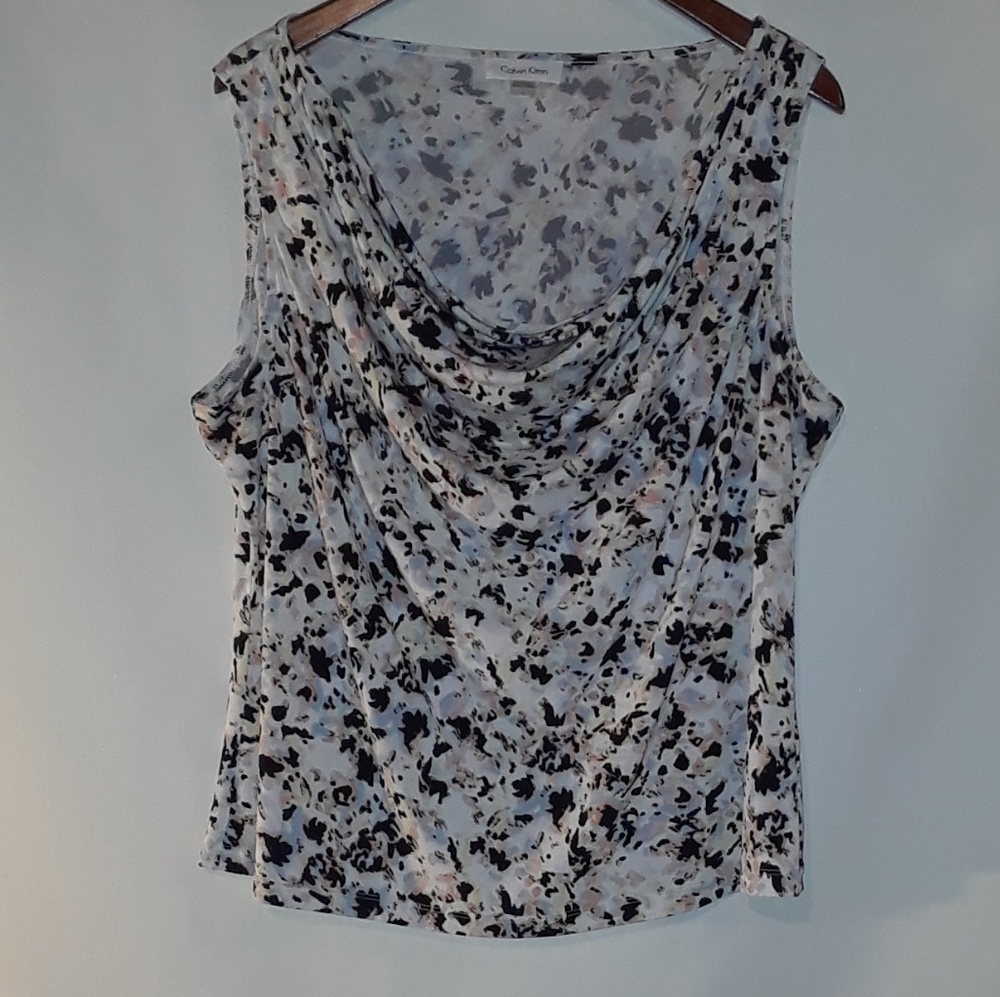 Calvin Klein cowl neck sleeveless blouse